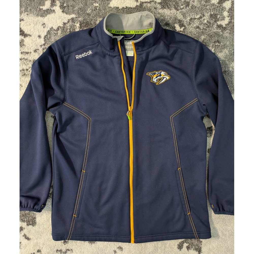 Nashville Predators Navy Blue Reebok Center Ice Full Zip Hockey Jacket NHL